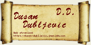 Dušan Dubljević vizit kartica